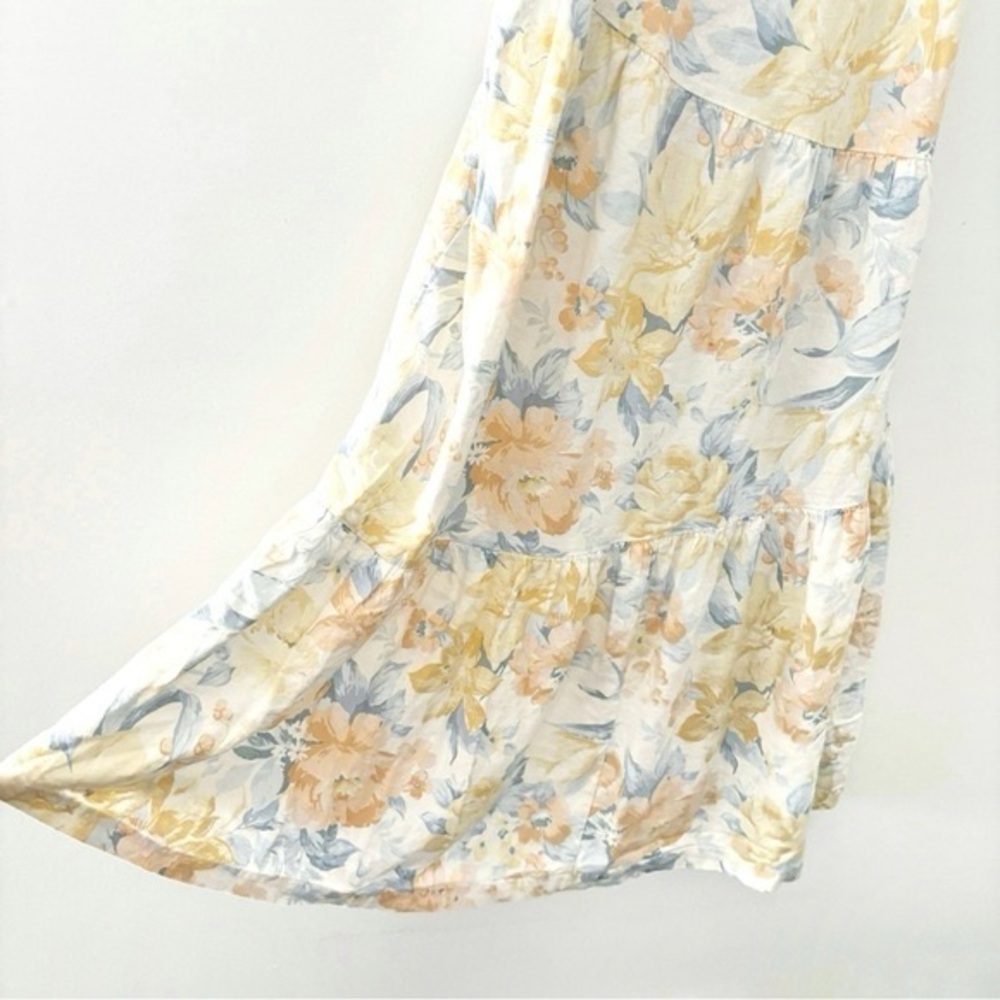 Abercrombie & Fitch Floral Tiered Maxi Dress Linen XS Petite - Picture 6 of 10